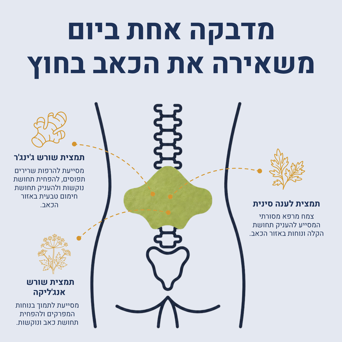 טבעי לי - מדבקות טבעיות להקלה על כאבי סיאטיקה וגב תחתון